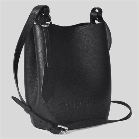 Burberry Small Lorne Leather Bucket Bag Black RS